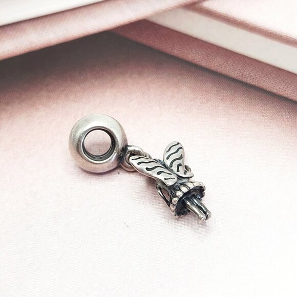 Pandora Fairy Tale 14k Gold Heart 925 Sterling Silver Dangle Charm Authentic - Picture 2 of 2